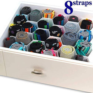 PROTOWARE Honeycomb Underwear Innerwear Socks Organizer Drawer Clapboard Closet Divider (8 Strap)(18 Compartment, White) - Home Decor Lo
