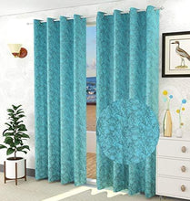 Load image into Gallery viewer, Decoscapes Luxurious Velvet Room Darkening Curtains for Window Pack of 2 Pieces (Caribbean Aqua, Window 5 Feet) - Home Decor Lo