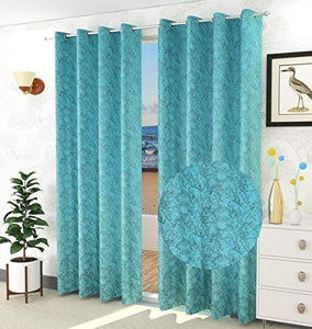 Decoscapes Luxurious Velvet Room Darkening Curtains for Window Pack of 2 Pieces (Caribbean Aqua, Window 5 Feet) - Home Decor Lo