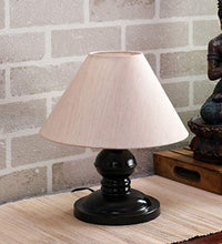 Load image into Gallery viewer, VRCT Khadi Shade and Beautiful Table Lamp for Bedroom and Drawing Room (Black) - Home Decor Lo