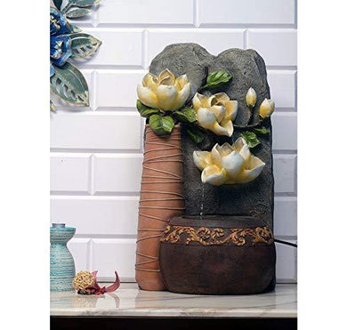 @home by Nilkamal Bloom Floral Water Fountain, Multicolor - Home Decor Lo