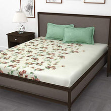Load image into Gallery viewer, Story@Home Myra Collection 186 TC Spring Sunshine Elegance Dazzel 100% Pure Cotton 1 Piece Floral Bloom Bliss Double Bedsheet with Pair of Pillow Covers, Pista Green - Home Decor Lo