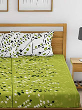 Load image into Gallery viewer, Ahmedabad Cotton Superior 160 TC Cotton Double Bedsheet with 2 Pillow Covers - Floral, Green - Home Decor Lo