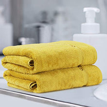 Load image into Gallery viewer, LUSH &amp; BEYOND 100% Cotton Bath Towel Set for Men &amp; Women, 500 GSM Full Large Size Combo Pack of 2, Ultra Soft for Sensitive Skin, Super Absorbent, Color Fade Resistant (Mustard) - Home Decor Lo
