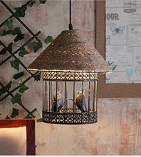 Load image into Gallery viewer, JALPOORNA Love Bird Cage Vintage Edison Rope Ceiling Hanging Pendant Lights Lamp for Cafe Restaurant and Home Decorative