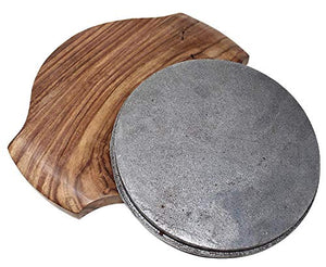 JVIN FAB Wooden Round Base Sizzler Plate Without Handle (11 Inch, Brown) - Home Decor Lo