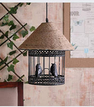 Load image into Gallery viewer, JALPOORNA Love Bird Cage Vintage Edison Rope Ceiling Hanging Pendant Lights Lamp for Cafe Restaurant and Home Decorative