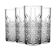 Load image into Gallery viewer, PrimeWorld Timeless Long Drink Glass Set of 6 pcs | Crystal Touch Designer| High Ball Tumbler |Height Approx 14.3 cm | 300 ML | for Water Juice Cocktail etc - Home Decor Lo