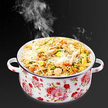 Load image into Gallery viewer, iBELL ND246 Decorative Enamel Casserole, 4 Litre, Gift Item with Sturdy Glass Lid, White - Home Decor Lo