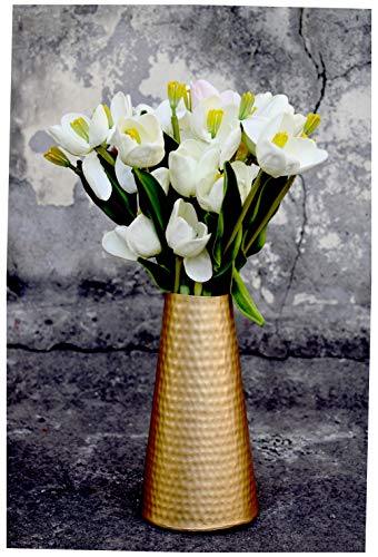 AADIT CRREATION Metal Flower Vase (Gold_9.5 X 9.5 X 20 Cm) - Home Decor Lo
