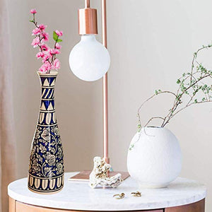 Craftghar Flower Vase for Living Room | Made of Ceramic 12 inch Long Vase | Handmade Flower Vase Ceramic | Ideal Diwali Gifts for Family and Friends - Home Decor Lo