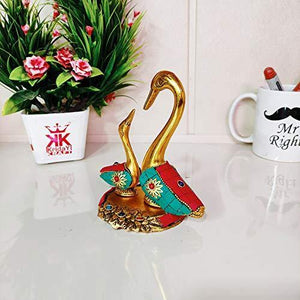 KridayKraft Love Birds swan Set Pair of Kissing Duck Metal Statue,Romantic Gift to Boy friend, Girl friend, Animal lover, Decoration idol for Office,Showcase,Table, Animal Showpiece Figurines Gift Article... - Home Decor Lo