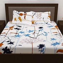 Load image into Gallery viewer, Story@Home Super-Soft Beautiful Tropical Patterns Vibrant Colors 100% Cotton Double Bed Sheet and 2 Pillow Covers (Yellow and White) 46X 69 cm - Home Decor Lo