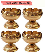 Load image into Gallery viewer, CRAFTSMAN Crafts&#39;man (6PC) Pure Virgin Brass Diwali Puja Jyoti Diya Indian Pooja Oil Lamp Dia. Deepawali Diya/Oil Lamp/Candle Tea Light Holder/Diwali Decoration. Indian Gift Items - Home Decor Lo