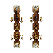 Load image into Gallery viewer, ExclusiveLane Dhokra and Warli Art Living Room Decorative Wall Candle Holder Set (8.4 cm x 15.2 cm x 30.5 cm, Brown, Set of 2) (EL-008-010) - Home Decor Lo