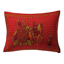 Load image into Gallery viewer, UNIBLISS 100% Cotton Rajasthani Jaipuri Traditional Single Bed Sheet with One Pillow Cover - (Single_Red) - Home Decor Lo