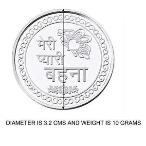 Ananth Jewels BIS Hallmarked Silver Coin 10 grams Behaana GIFT for Sister - Meri Pyaari Behaana - Home Decor Lo