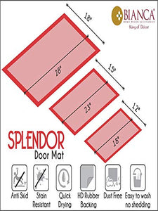 BIANCA Tough-Thin Printed Door Mat with Non-Slip Rubber Backing -2pc Set- (splender) sea/circuler-Multi - Home Decor Lo
