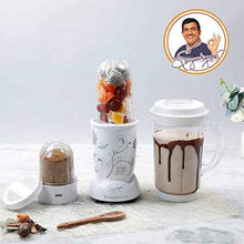 Load image into Gallery viewer, Wonderchef Nutri-Blend, 22000 RPM Mixer-Grinder, Blender, SS Blades, 3 Unbreakable Jars, 2 Years Warranty, 400 W-White, Includes Exclusive Recipe Book by Chef Sanjeev Kapoor - Home Decor Lo