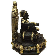 Load image into Gallery viewer, Sudha Gift &amp; Toys Point Shivaji Maharaj The Legand of Maharashtra Statue – Black &amp; Gold (Height 14cm) - Home Decor Lo