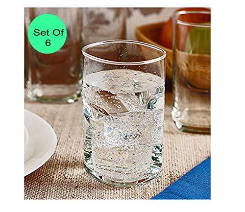 Pure Source India Drinking Water Or Juice, Glass Set 300ml, Set of 6, Transparent - Home Decor Lo