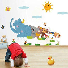 Load image into Gallery viewer, Decals Design &#39;Jungle Cartoon Cute Animals&#39; Wall Sticker (PVC Vinyl, 60 cm x 90 cm, Multicolour) - Home Decor Lo