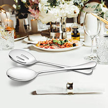 Load image into Gallery viewer, LIANYU Large Serving Spoon x 3, Slotted Serving Spoon x 3, 9.8 Inch Stainless Steel Buffet Restaurant Dinner Serving Spoons Set, Catering Serving Utensils for Party Banquet, Dishwasher Safe - Home Decor Lo