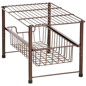AmazonBasics Stackable Sliding Basket Drawer Storage Organizer - Bronze - Home Decor Lo
