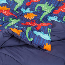Load image into Gallery viewer, AmazonBasics Easy Care Super Soft Microfiber Kid&#39;s Bed-in-a-Bag Bedding Set - Full / Queen, Multi-Color Dinosaurs - Home Decor Lo
