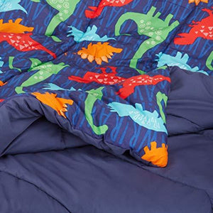 AmazonBasics Easy Care Super Soft Microfiber Kid's Bed-in-a-Bag Bedding Set - Full / Queen, Multi-Color Dinosaurs - Home Decor Lo