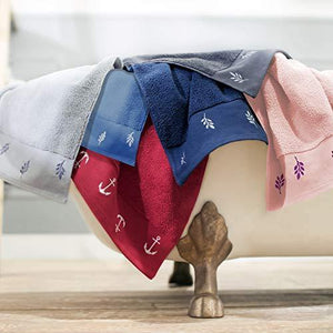 Swiss Republic Cotton Bath Towels Rivera Collection 700 GSM Zero Twist (Light Pink/Grey) - Pack of 6 - Home Decor Lo