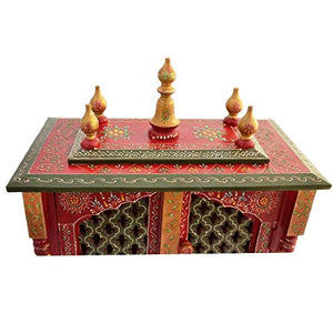 Jaipur Lane Wood Home Temple (Multi_9 Inch X 17.9 Inch X 22 Inch) - Home Decor Lo