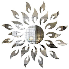 Load image into Gallery viewer, Wall1ders - Silver Sun with Extra Flame 1.5 Feet Size(45 cm X 45 cm), 3D Mirror 3D Acrylic Wall Sticker - Home Decor Lo