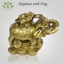 Load image into Gallery viewer, Crystu Vastu - Feng Shui Elephant with Frog for Wealth, Strength, Wisdom and Success - Home Decor Lo