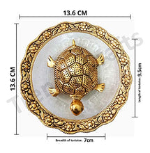Load image into Gallery viewer, Trendy Crafts Metal Feng Shui Tortoise On Plate Showpiece (Golden, Diameter:5.5 Inch) - Home Decor Lo