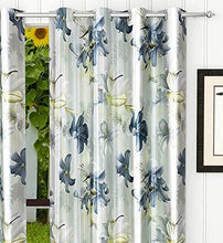 Load image into Gallery viewer, Decoscapes Exclusive 5D Digital Floral Printed Polyester Curtains for Door 7 Feet, Pack of 2 (Grey, Door 7 Feet) - Home Decor Lo