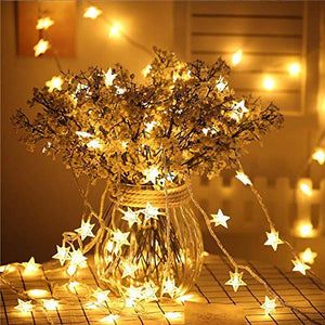 fizzytech 20 LED Star String Lights for Indoor Outdoor Home Party Decoration (Warm White, 3 m) - Home Decor Lo
