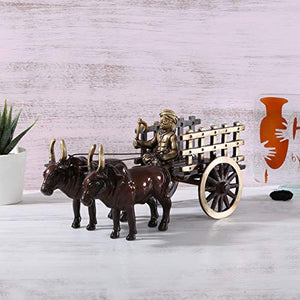 Two Moustaches Brass Vintage Bullock Cart Decor Showpiece | Home Decor | - Home Decor Lo