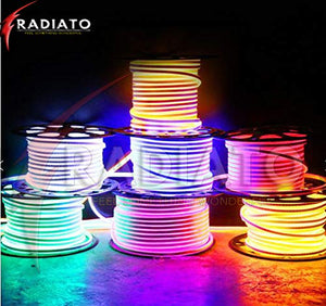 Radiato ES Neon led Rope(Strip), Waterproof Outdoor Flexible Light with Connector, SMD 120LED/M Silicone Light for Diwali, Christmas, Decoration (RED, 2 Meter) - Home Decor Lo