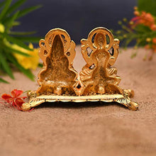 Load image into Gallery viewer, Metal Laxmi Lakshmi Ganesh Ganesha Idol murti with Diya for Diwali puja Pooja Gift Gifting Home Office Decoration,Golden