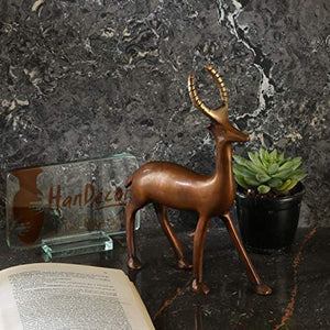 Two Moustaches Vintage Standing Deer Brass Showpiece - Home Decor Lo