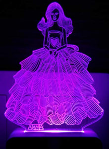 AEON METAL STICKER 3D Barbie Girl's Night Lamp Code 2022 (Multicolour, Small) - Home Decor Lo