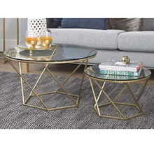Load image into Gallery viewer, SMC FURNITURE Coffee Table , Standard , Gold Finish -Set of 2 Piece - Home Decor Lo