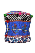 Load image into Gallery viewer, Rang Barse Rohi Rajasthani Handmade Patchwork Cotton Single Mudda/Ottoman/Pouffe (Bamboo, Multicolour,17 X 17 X 18 Inches) - Home Decor Lo