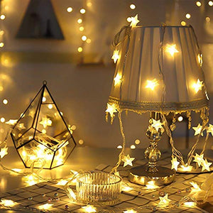 PESCA Star String Lights 20 Star Led, Decoration for Birthday, Festival, Festive Occasion, Wedding, Party for Home, Patio, Lawn, Restaurants (Warm White, 3 m) - Home Decor Lo