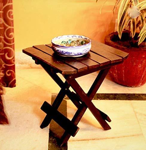 Worthy Shoppee Wooden Folding Table for Living Room,12x12x12 Inch ,Brown - Home Decor Lo