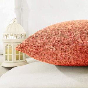 Khooti Jute Cushion Cover, 16x16 (Orange)(Pack of 1) - Home Decor Lo