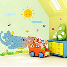 Load image into Gallery viewer, Decals Design &#39;Jungle Cartoon Cute Animals&#39; Wall Sticker (PVC Vinyl, 60 cm x 90 cm, Multicolour) - Home Decor Lo