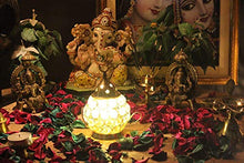 Load image into Gallery viewer, RBS CREATIONS Crystal Handmade Pure Brass Akhand Diya Tea Light Holder Decorative Lantern Oval Shape Diwali Gifts Home Decor Puja Lamp (Size - 4.25X4.25X6 Inch) (Color-Golden) - Home Decor Lo