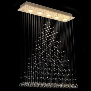 INDSMART Fancy Sparkling K9 Crystal Glass Chandelier Ceiling Light LED Pendant Light Fixture Flush Mount (22 X 50 cm) - Home Decor Lo